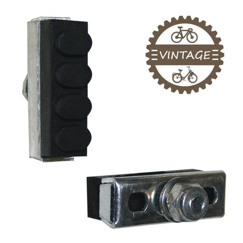 Caoutchouc Et Aluminium 2x PATINS DE FREIN COURSE "4 Points" 35mm VELO CYCLE VINTAGE TYPE MAFAC WEINMANN