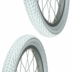 Caoutchouc 2x Pneu Blanc 18 X 2.00" (50-355) Slick ORTEM Vélo Enfant Junior Mixte Route Chemin