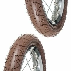 Caoutchouc 2x Pneu Marron 12 1/2 X 1.75 X 2 1/4" (47-203) Lisse ORTEM WILLY Vélo Enfant Draisienne Poussette