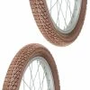 Caoutchouc 2x Pneu Marron 18 X 2.00" (50-355) Slick ORTEM Vélo Enfant Junior Mixte Route Chemin