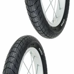 Caoutchouc 2x Pneu Noir 16 X 2.00" (50-305) Lisse ORTEM VENOM Vélo Enfant Junior Mixte Route Chemin