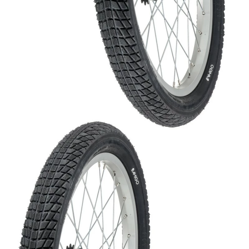 Caoutchouc 2x Pneu Noir 18 X 2.00" (50-355) Slick ORTEM Vélo Enfant Junior Mixte Route Chemin 3 Caoutchouc 2x Pneu Noir 18 X 2.00" (50-355) Slick ORTEM Vélo Enfant Junior Mixte Route Chemin