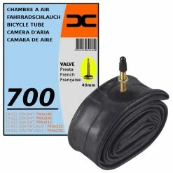 Elastomère CHAMBRE A AIR VELO 700x19C 23C (19/23-622) VALVE PRESTA 40MM ROAD