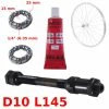 KIT AXE DE ROUE ARRIERE Ø 10mm Lg. 145mm GRAISSE ROULEMENT -Acier Cr-Mo Soldes kit axe de roue arriere o 10mm lg 145mm graisse roulement
