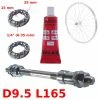 KIT AXE DE ROUE ARRIERE Ø 9.5mm Lg. 165mm GRAISSE ROULEMENT -Acier Cr-Mo Soldes kit axe de roue arriere o 95mm lg 165mm graisse roulement