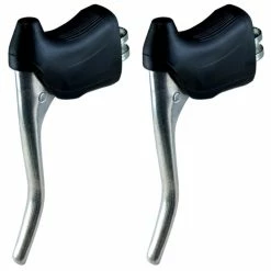 Aluminium KIT LEVIER DE FREIN ET REPOSE MAIN PAIRE COCOTTE VINTAGE VELO COURSE 22.2MM ALU -Acier Cr-Mo Soldes kit levier de frein et repose main paire cocotte vintage velo course 222mm alu 3