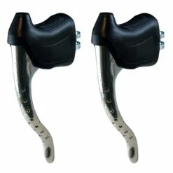 Aluminium KIT LEVIER DE FREIN PERFORE ET REPOSE MAIN PAIRE COCOTTE VINTAGE VELO COURSE 22.2MM ALU -Acier Cr-Mo Soldes kit levier de frein perfore et repose main paire cocotte vintage velo course 222mm alu 2
