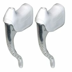 Aluminium KIT LEVIER DE FREIN PERFORE ET REPOSE MAIN PAIRE COCOTTE VINTAGE VELO COURSE 22.2MM ALU -Acier Cr-Mo Soldes kit levier de frein perfore et repose main paire cocotte vintage velo course 222mm alu 3