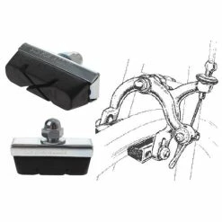 Elastomère Patins De Frein VILLE 40mm (paire)