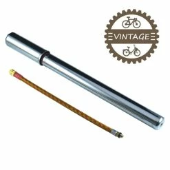 Acier Chromé POMPE ACIER CHROME 380MM RACCORD PRESTA SCHRADER VINTAGE VELO RETRO