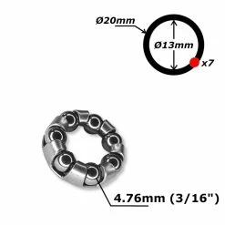 Acier Galvanisé Roulement Cage à Billes 13mm 20mm 7 Billes 3/16" Moyeu Avant Vélo Vtt Route -Acier Cr-Mo Soldes roulement cage a billes 13mm 20mm 7 billes 316 moyeu avant velo vtt route 2